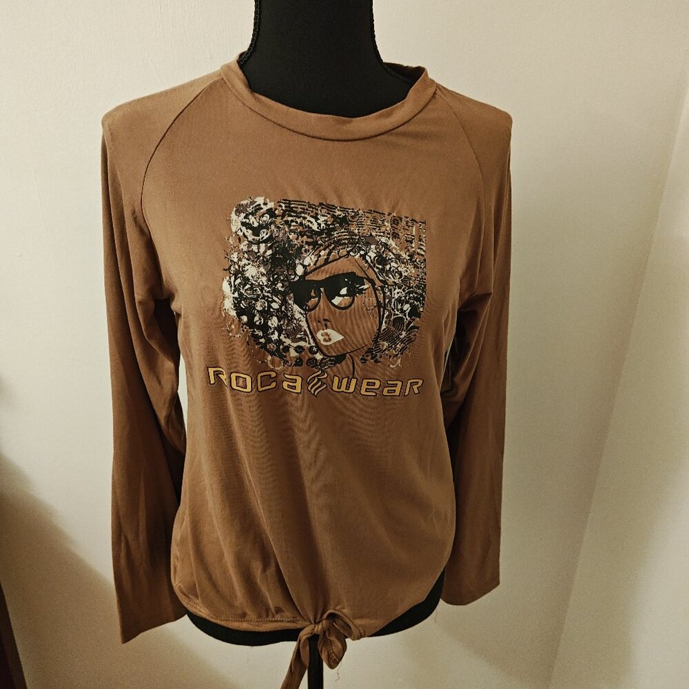 Rocawear soft long sleeve top with tie front